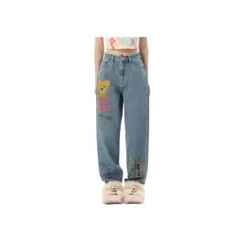LALABOBO Jeans Women's Medium Blue White
