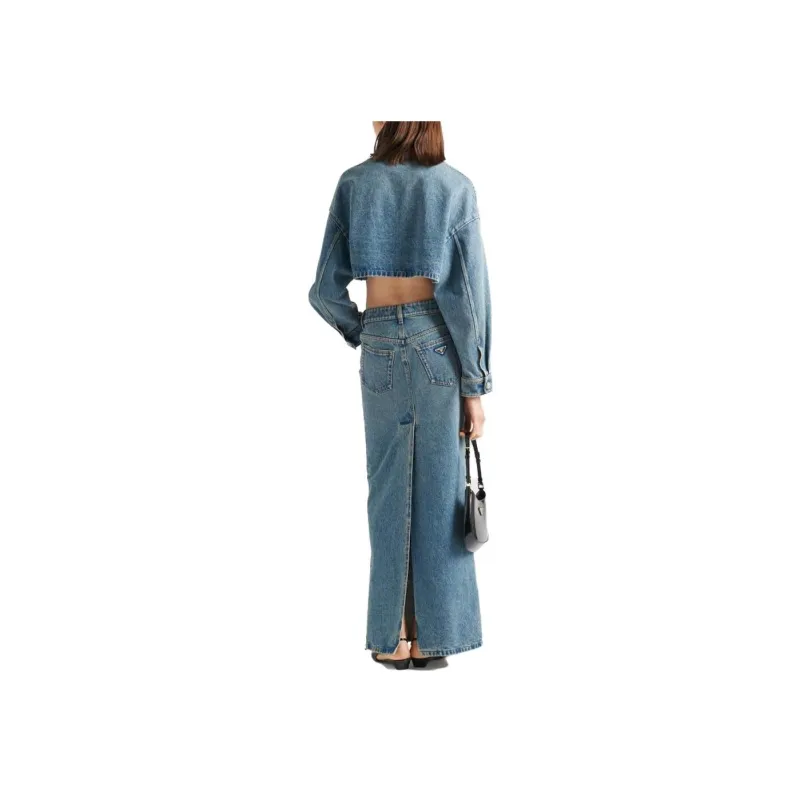 PRADA FW23 Denim Jacket Women's Blue-1