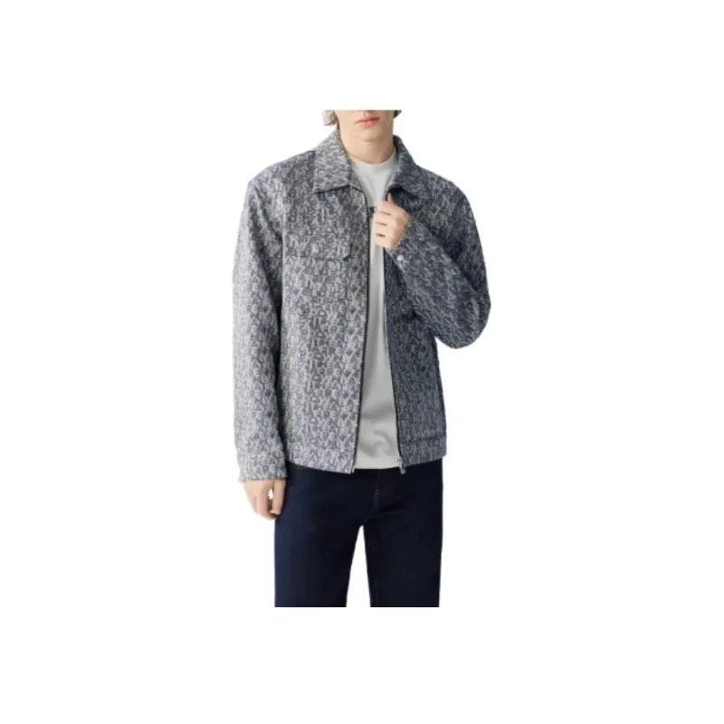 DEGAIA Denim Jacket Men's Medium Gray Letter-2