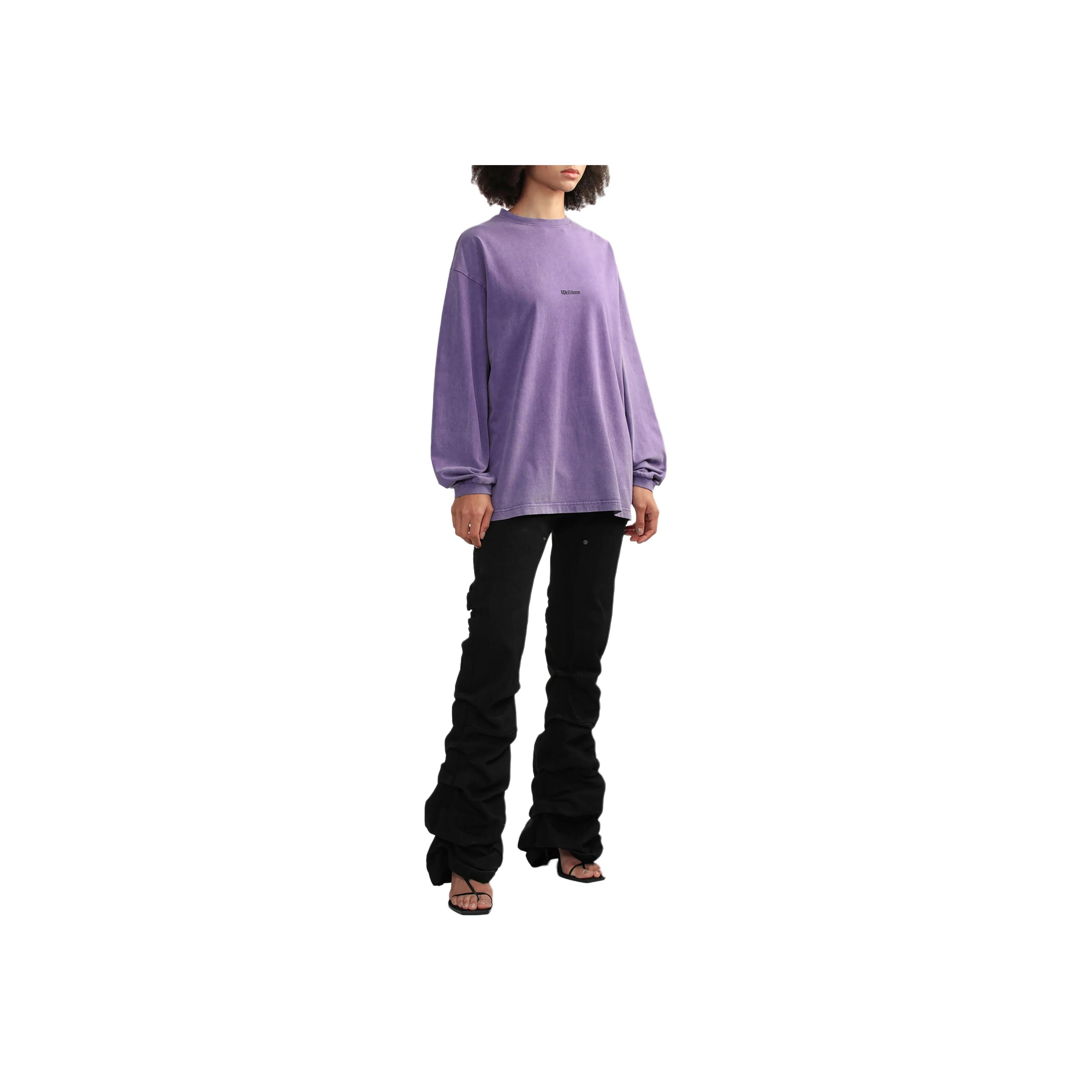 【関税込み】We11done パープル コットン 長袖Tシャツ WE11DONE Graphic-print Cotton T-shirt - POIZON