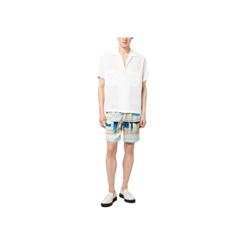 CASABLANCA Silk Shorts With Drawstrings-1