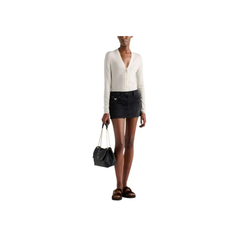 PRADA Low rise Denim Mini skirt-1