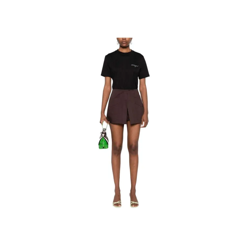 MSGM Logo Embroidered Crewneck T Shirt-1