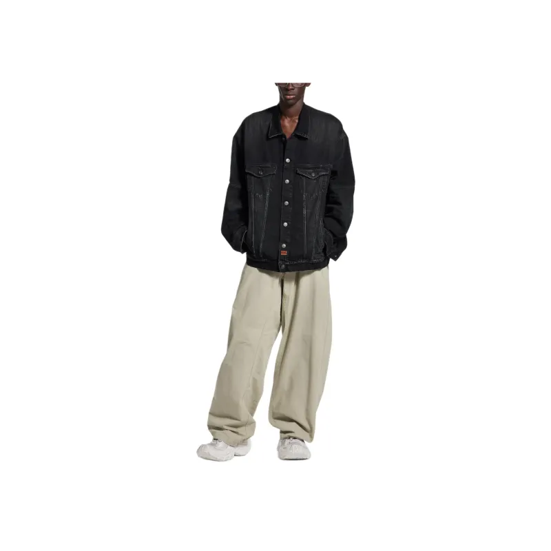 Balenciaga Denim Jacket Loose Fit Style Men's Midnight Blue-2