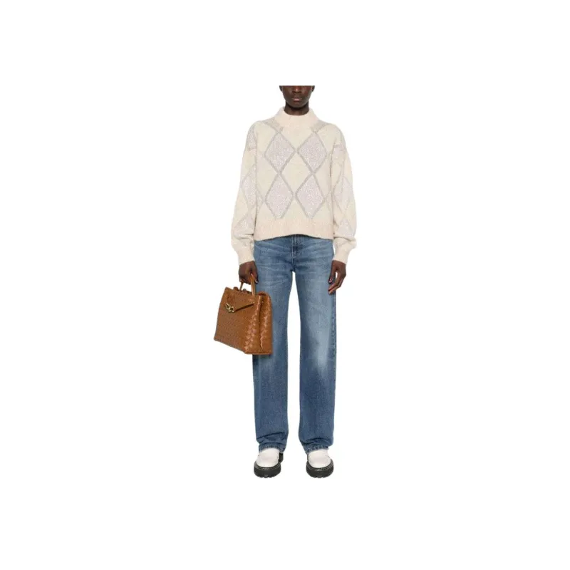 Brunello Cucinelli Sequin Embellished High Neck Knitted Jumper-1