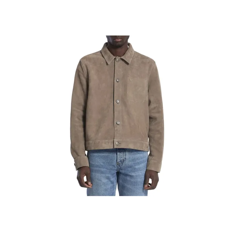 AMIPARIS Paris Leather Buttoned Jacket-0
