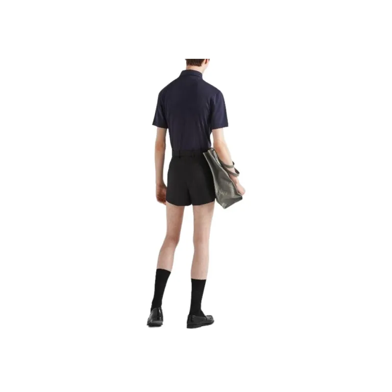 PRADA Triangle logo Cotton Polo Shirt-2