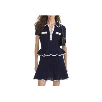 Self portrait Crochet Flared Mini Dress