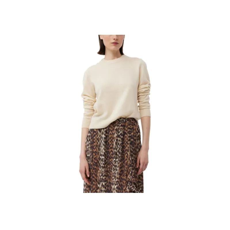 GANNI Alabaster Crewneck Knitted Pullover-4