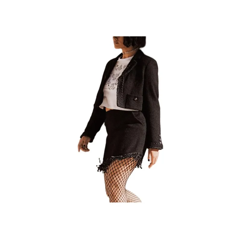 CHANEL Jackets Coats Women's Black-2