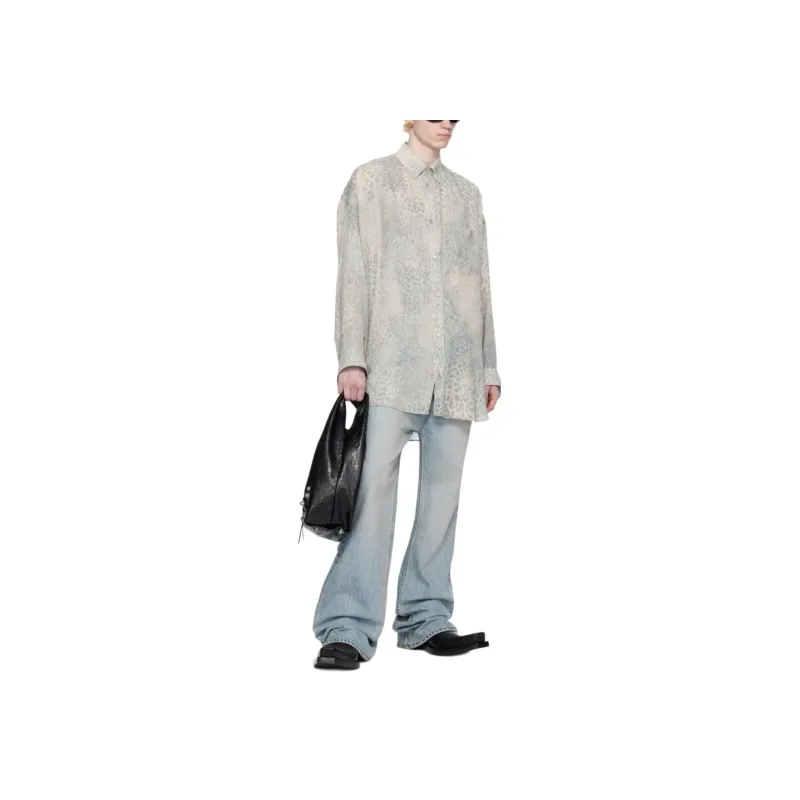 Balenciaga Leo Bleached Long Sleeved Shirt-5