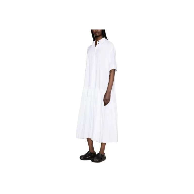 JIL SANDER Drop waist Cotton Shirtdress-3