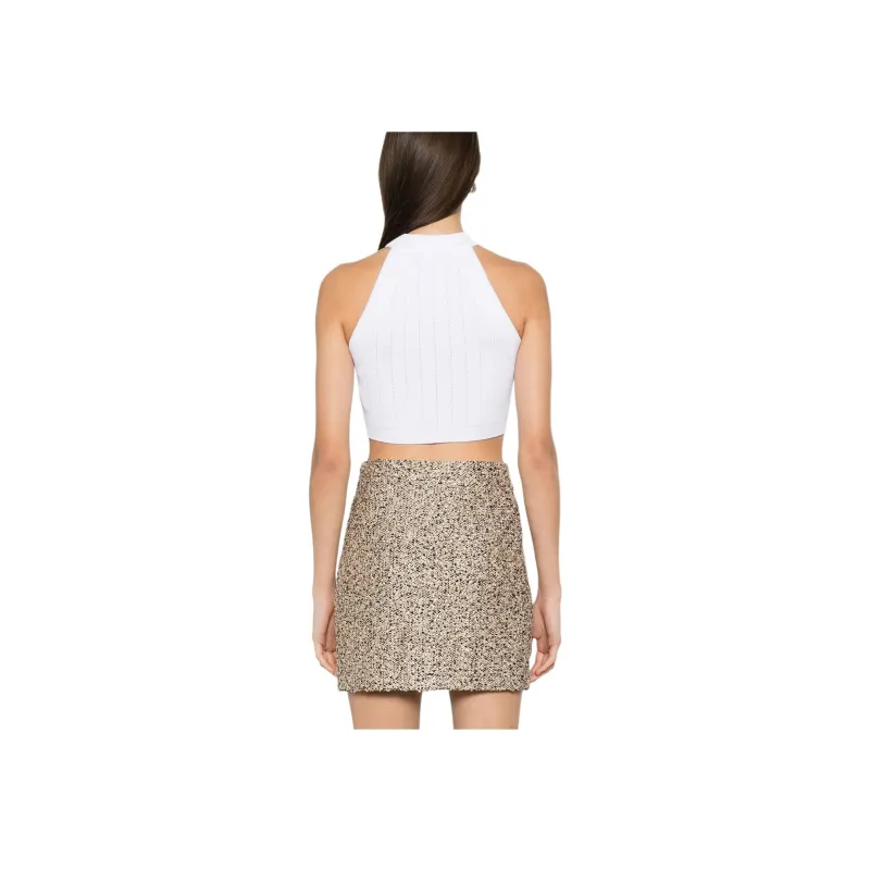 BALMAIN Halterneck Knit Cropped Top-4