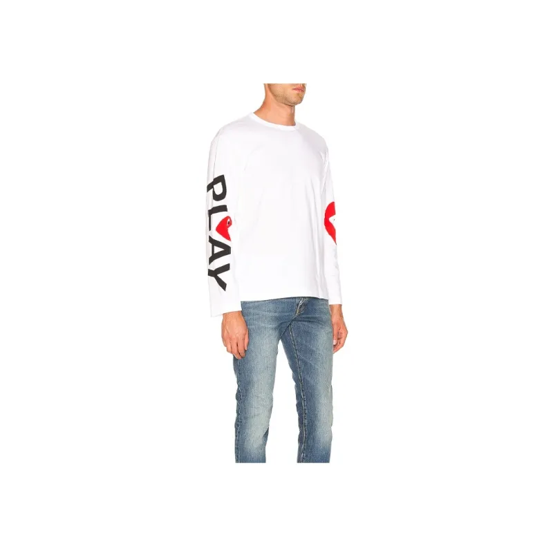 CDG Play Oversized Heart Long Sleeve T Shirt-6