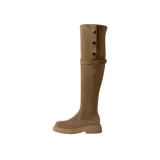 Khaki, Suede, Fabric Lining