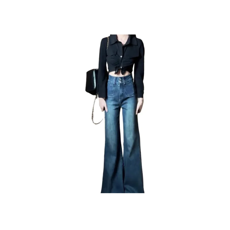 MEIQIER Jeans Women's Dark Blue-6