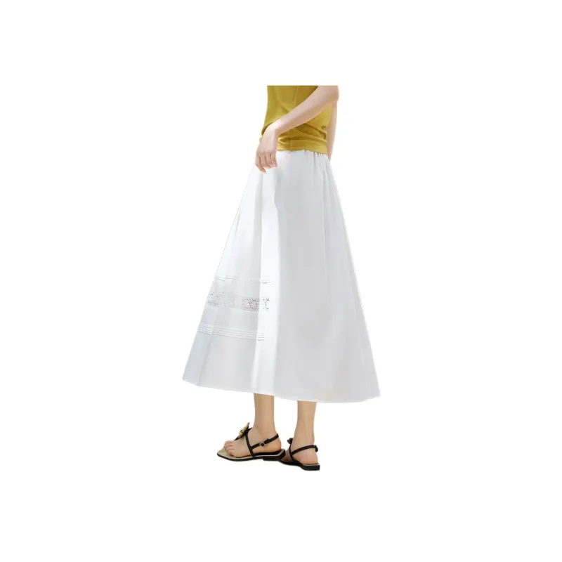 XWI Casual Long Skirts Women's Light Milk White-0