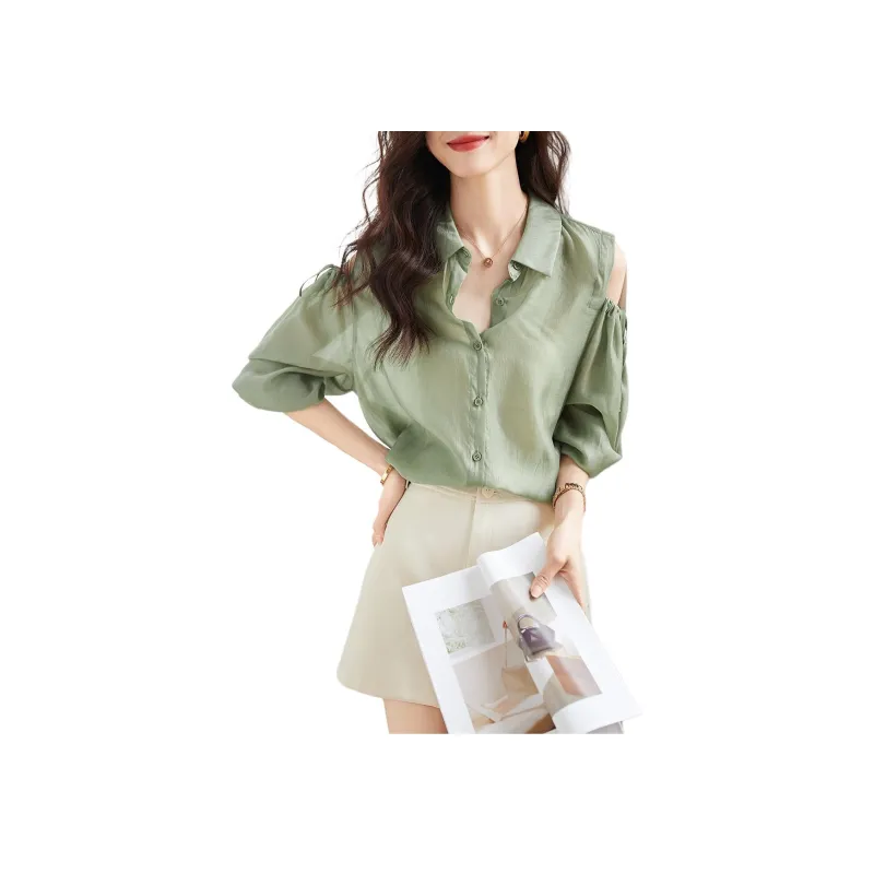 Mo Han Yi Mei Shirt Women's Green-0