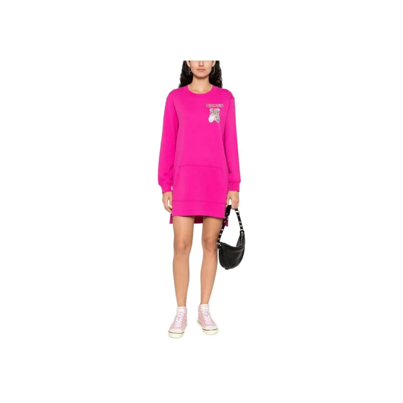 MOSCHINO Teddy Bear embellished Sweatshirt Dress-2