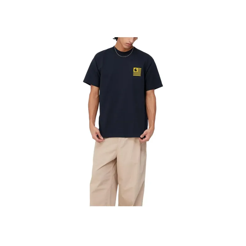 Carhartt WIP T Shirts Men Marine Blue-2