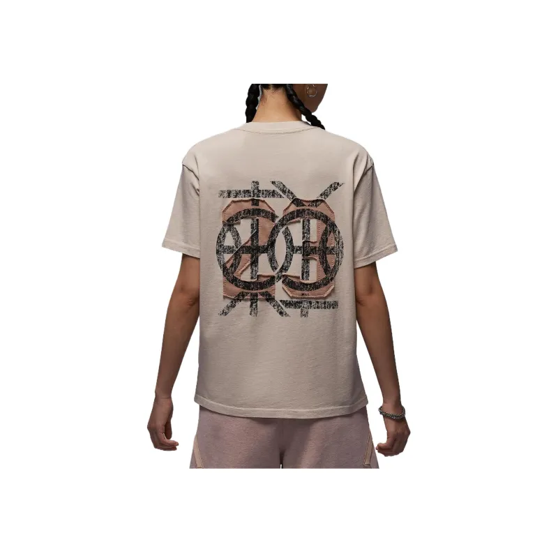 Jordan SportDongdan Drop Shoulder Sleeve T Shirt Women's Oat-1