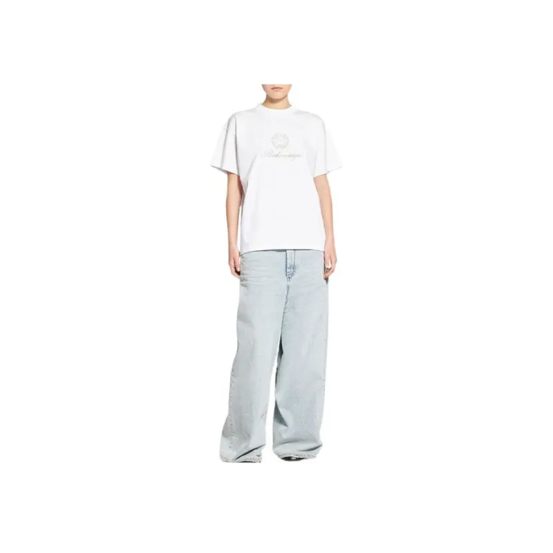 Balenciaga Chinese Valentine's Day T-Shirts Women's White-2