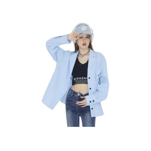 GIVH SHYH 블루 여성 셔츠