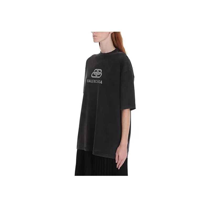 Balenciaga T Shirt Women's Black Loose Fit-2