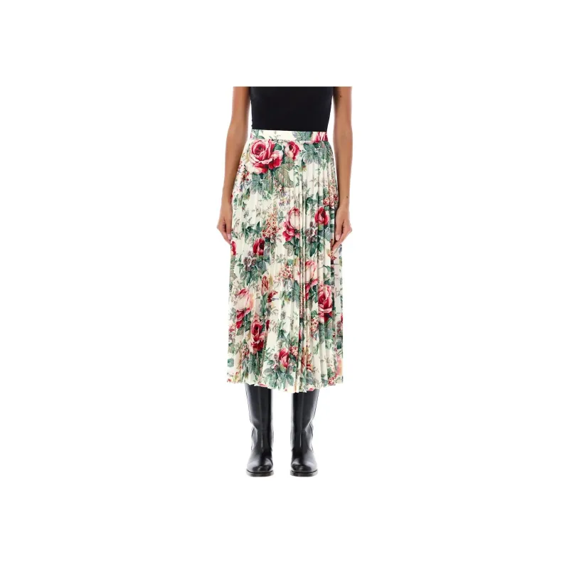 JUNYA WATANABE Flower Printed Pleated Midi Skirt-0