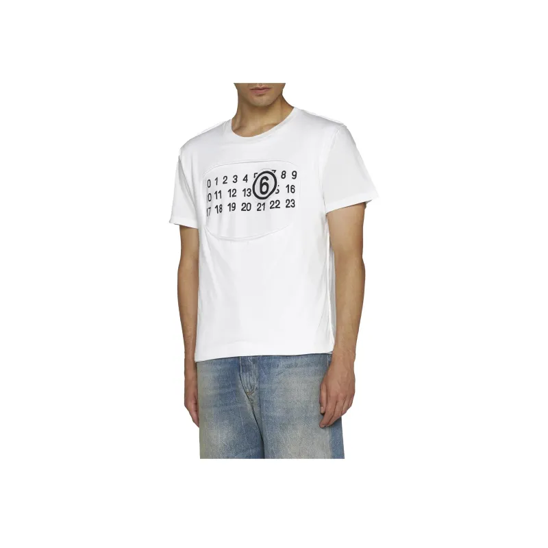 MM6 Maison Margiela Numbers motif Cotton T shirt-2
