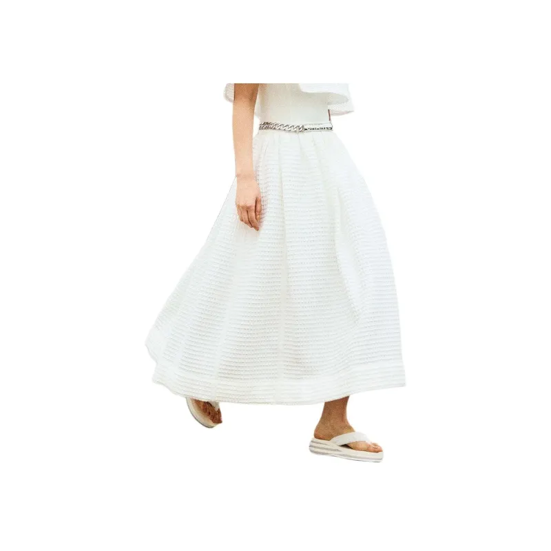 CHANEL Casual Long Skirts Women's White-1
