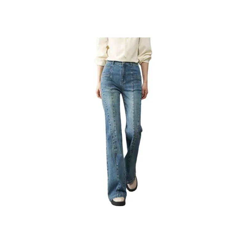 YALIDA Jeans Women's Light Gray Blue-0