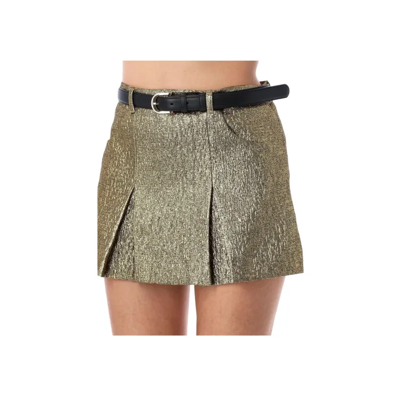 Self portrait Metallic Jacquard Skort-2