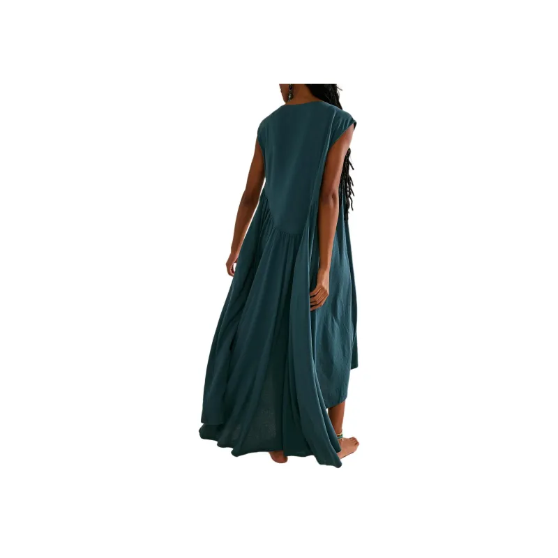 FREE PEOPLE Madelyn Midi Sleeveless Dress Women's Mediterranean/Mediterranean-1