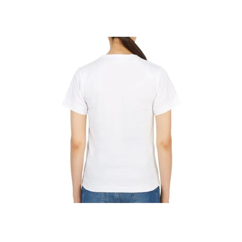 Comme Des Garcons Play Women's Black Emblem T Shirt White/Black SS22-3