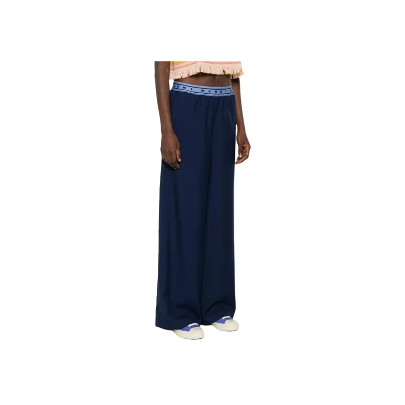 MARNI Logo band Wool Trousers-1