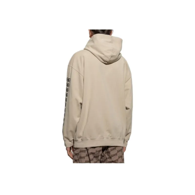 Balenciaga Embroidered Sleeve Bb Logo Popover Hoodie-2