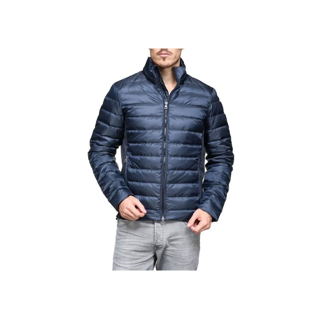 EMPORIO ARMANI⭐︎ネイビー⭐︎ダウンジャケット Full-zip down jacket in chevron quilted ripstop nylon