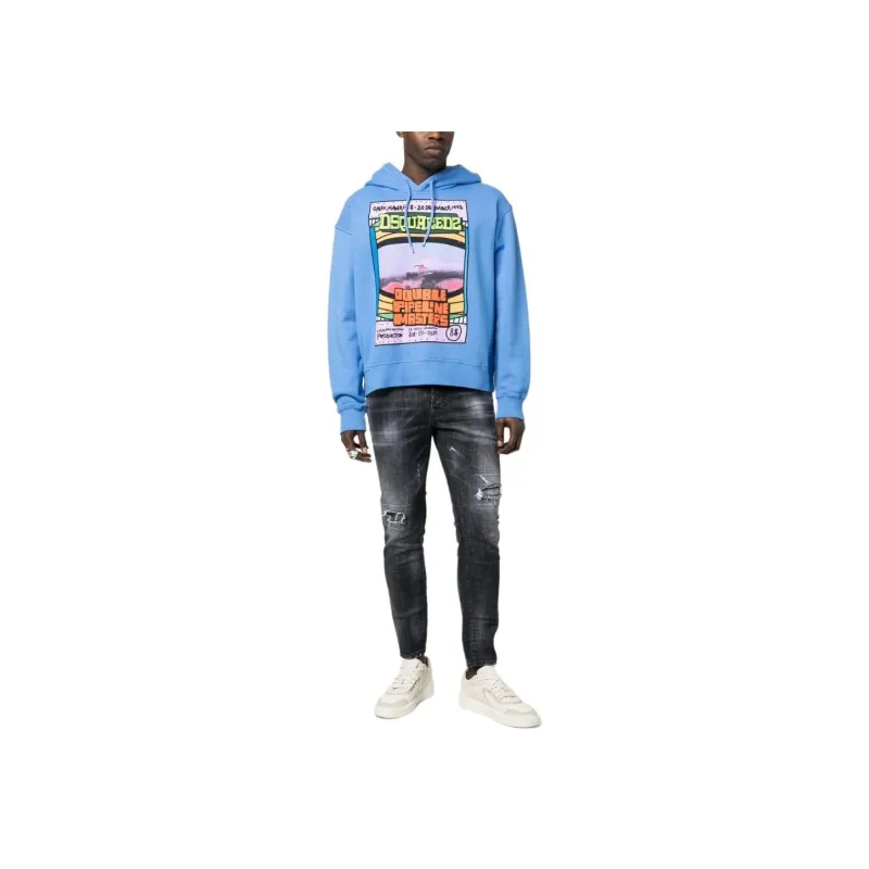 DSQUARED 2 Logo Printed Long Sleeved Hoodie-1