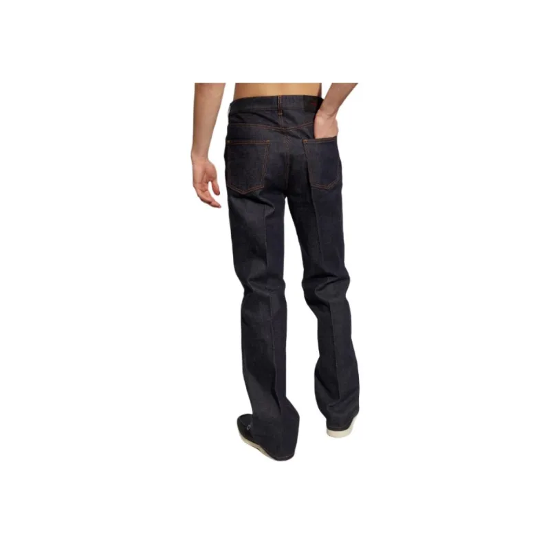 Ferragamo Logo appliqué Contrast stitching Straight leg Jeans-2