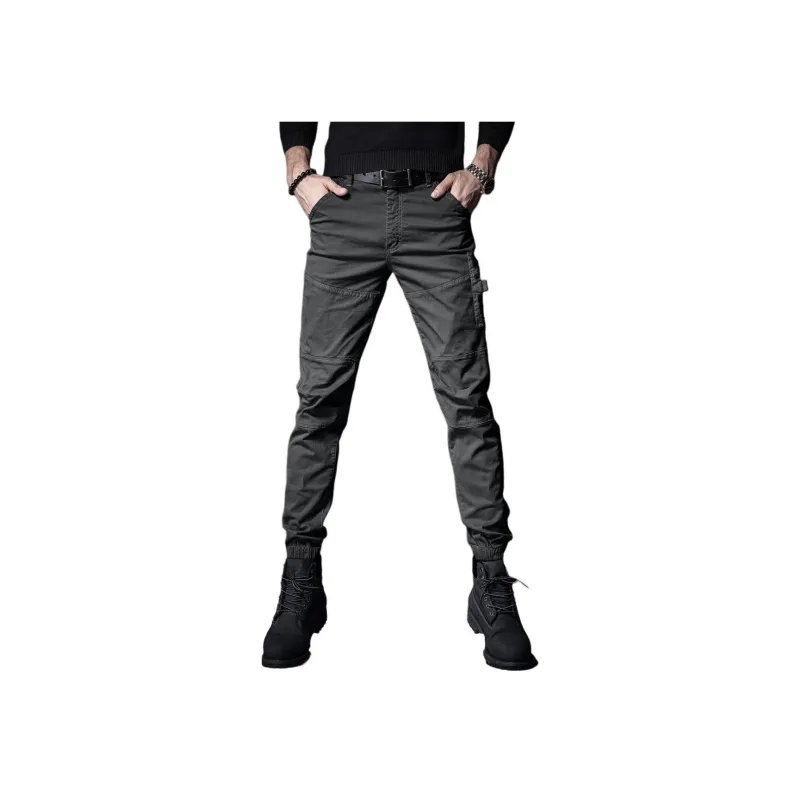 Devanro Casual Pants Men's Medium Gray-0