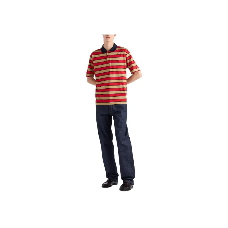 PRADA SS25 Polo Shirt Men's Red-1
