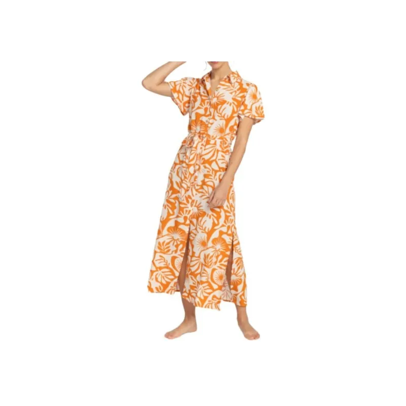 BILLABONG Sweet Day Maxi Dress Short Sleeved Dress Women's Yellow-1