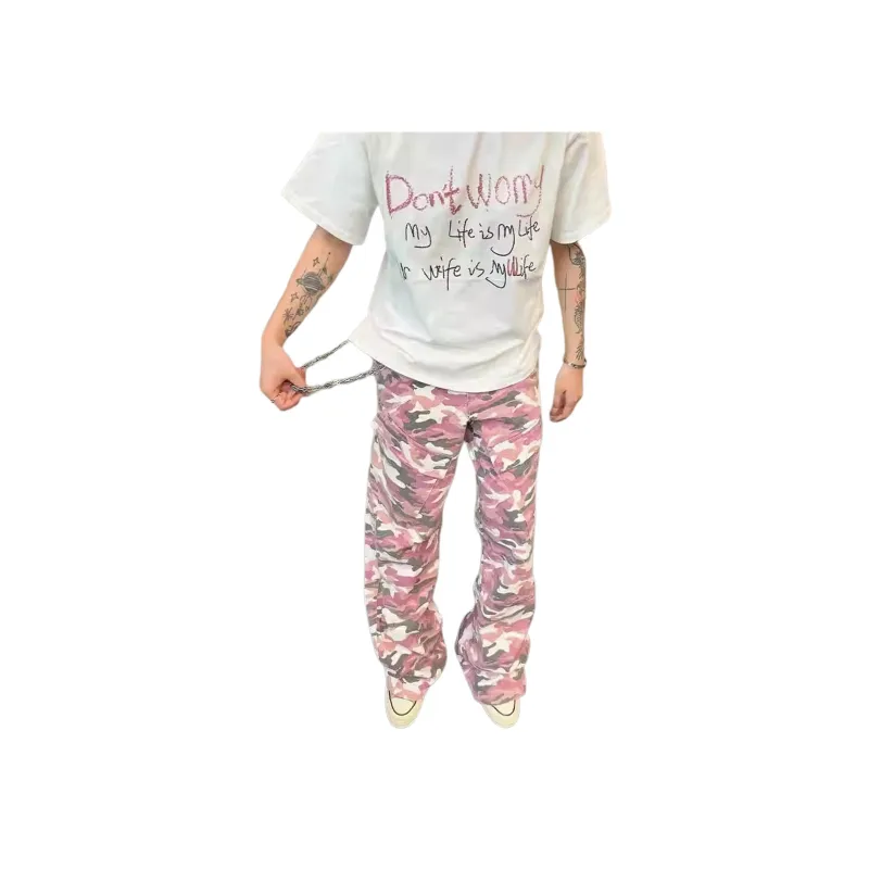 FA2LO Cargo Pants Unisex Pink-3