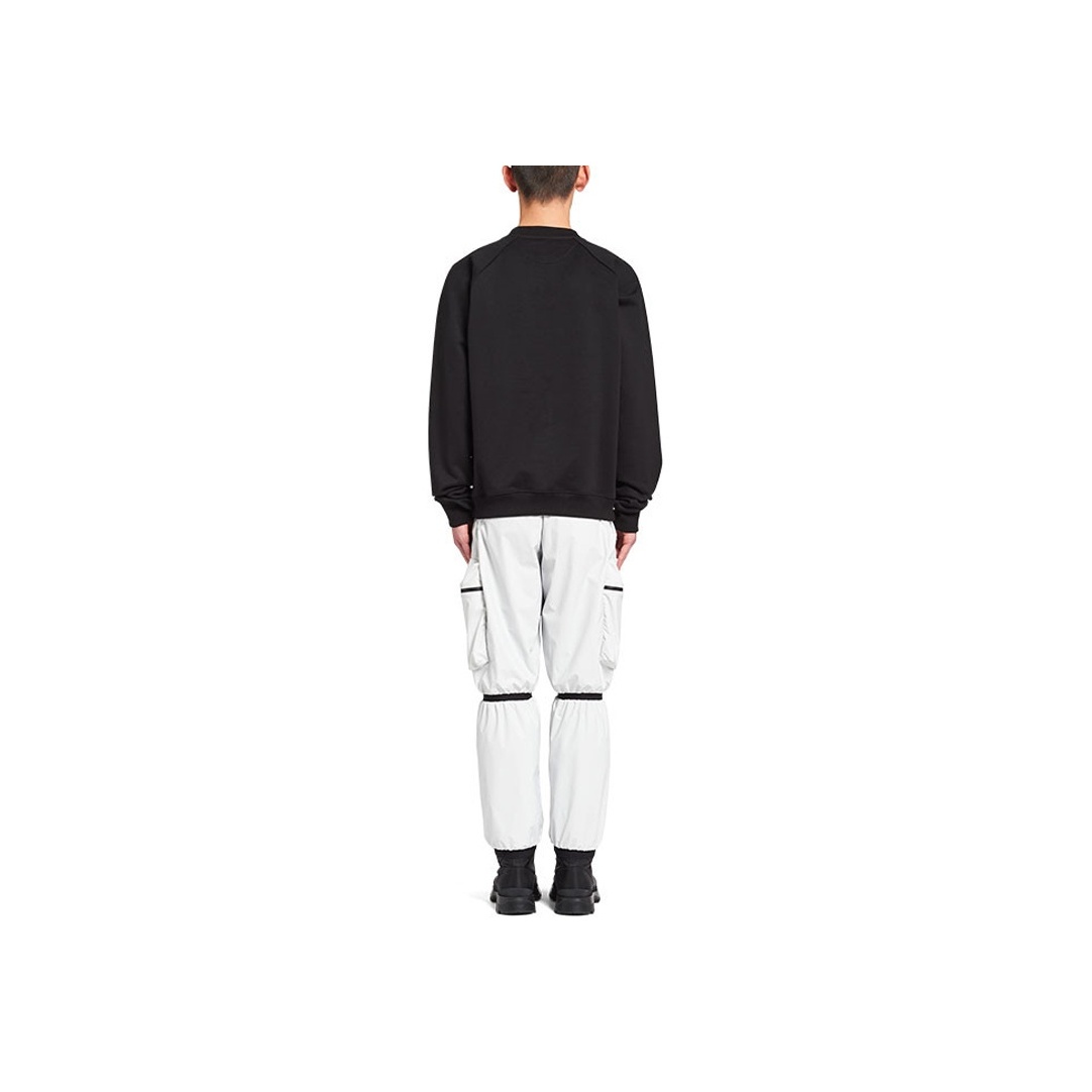 PRADA Printed Cotton Fleece Crewneck Sweatshirt - POIZON