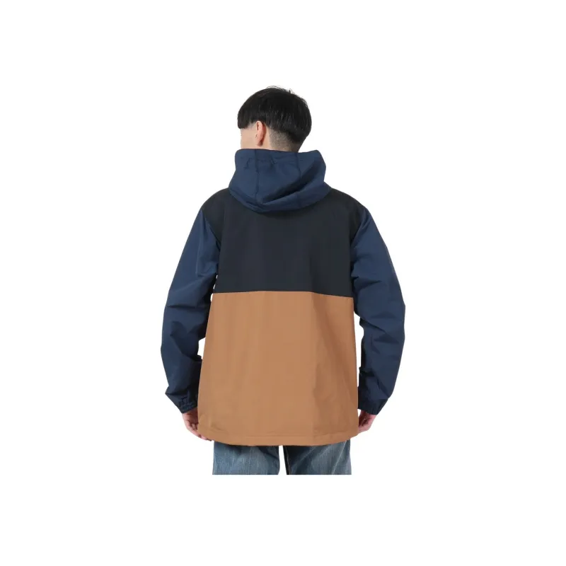 Columbia Water Resistant Windproof Breathable Wear Resistant Windbreaker Jacket Men's Navy Blue/Brown-3