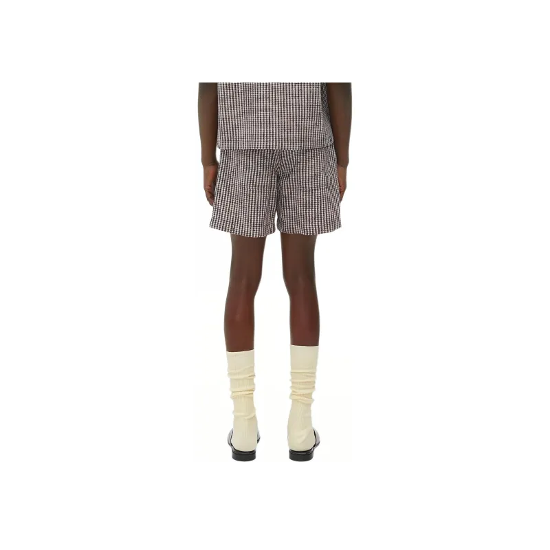 Bottega Veneta Logo Detailed Checkered Shorts-1