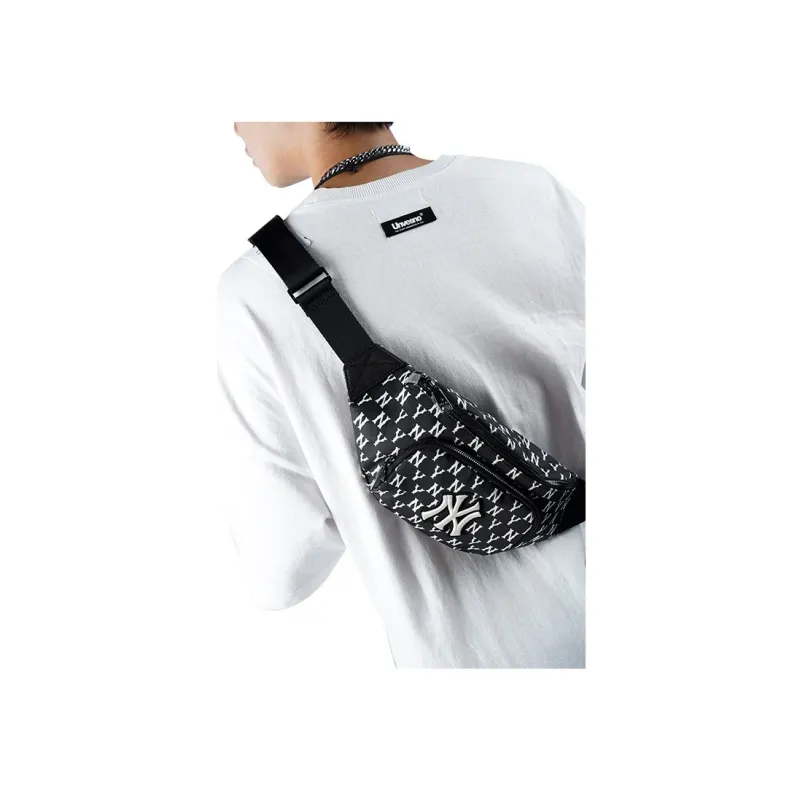 MLB Monogram Collection Polyester Combo Bag One Shoulder Crossbody Fanny Pack Regular Unisex Black-4