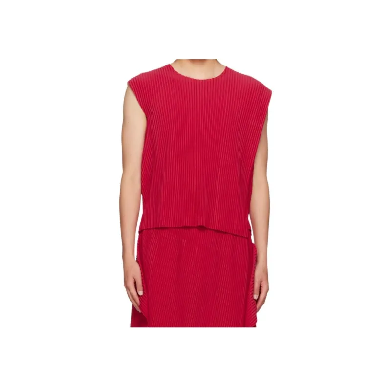 Homme Plissé Issey Miyake T-Shirt Men's Cherry Red-4