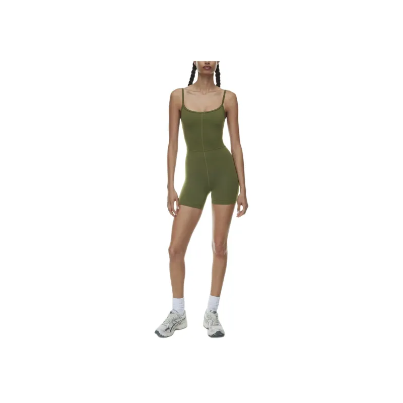 ARITZIA Golden LIFE Divinity 5' Romper Bodysuits Women's Fatigue/Olive Green-2